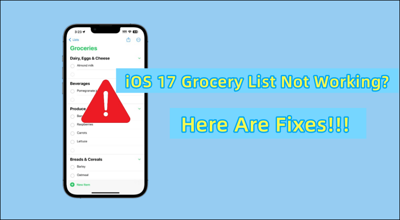 iOS 17 Grocery List Not Working