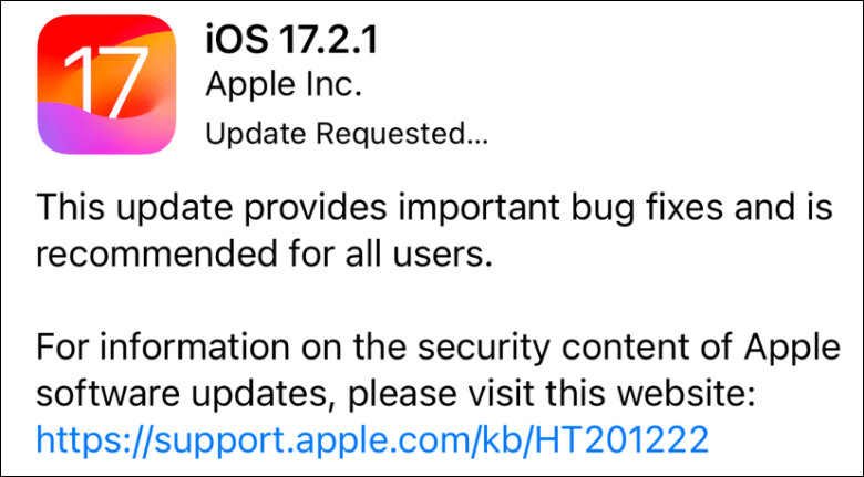 iOS 17.2.1 Released 