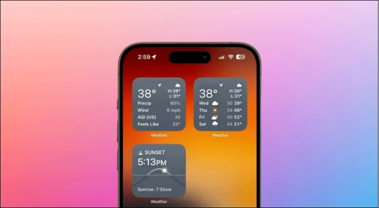 new weather widgets in iOS 17.2 RC