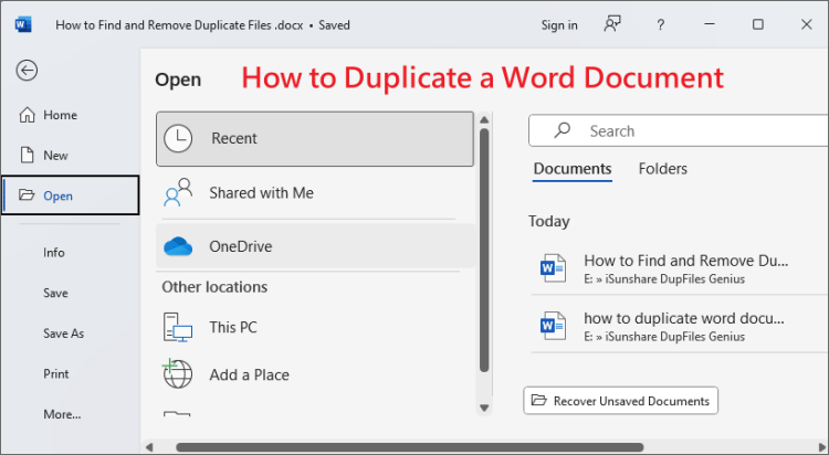 How to Duplicate a Word Document